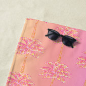 Serviette De Plage Palmier rose Tropical (En situation)