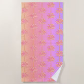 Serviette De Plage Palmier rose Tropical (Devant)
