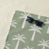 Serviette De Plage Palmier tropical été botanique vert sauge (En situation)