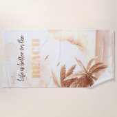 Serviette De Plage Palmier Tropical Rustique (Devant)