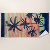 Serviette De Plage Palmiers à noix de coco hawaïens (Devant)