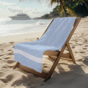 Serviette De Plage Palmiers Blancs sur Fond Bleu Ciel