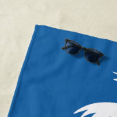 Serviette De Plage Palmiers côtiers Monogramme Nom de famille Blue Gr (En situation)