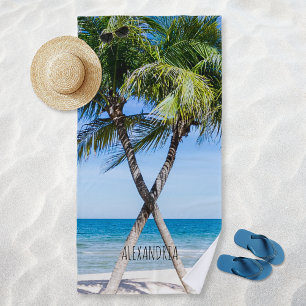 Serviette De Plage Palmiers de plage tropicaux do-it-yourself photo p