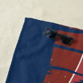 Serviette De Plage Palmiers de surf de la plage tropicale rétro (En situation)