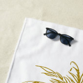 Serviette De Plage Palmiers d'or Tropical Retrouvailles familiales pe (En situation)