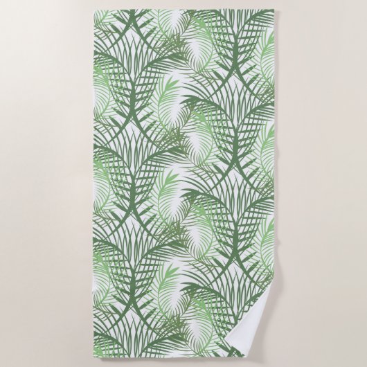 Serviette De Plage Palmiers Été Tropical Plage Vert (Devant)