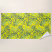 Serviette De Plage Palmiers Été Tropical Plage Vert Jaune (Devant)