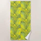 Serviette De Plage Palmiers Été Tropical Plage Vert Jaune (Devant)