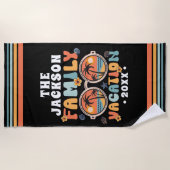 Serviette De Plage Palmiers lunettes de soleil rétro vacances en fami (Devant)