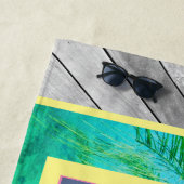 Serviette De Plage Palmiers Planches Plage Serviette (En situation)