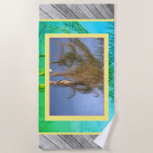 Serviette De Plage Palmiers Planches Plage Serviette (Devant)