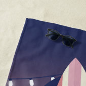 Serviette De Plage Palmiers, Surf, Plage String Lights (En situation)