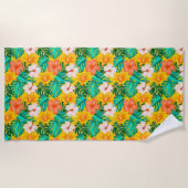 Serviette de plage Palmiers tropicaux (Devant)