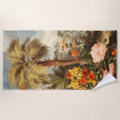Serviette De Plage Palmiers Tropicaux Botaniques Vintage (Devant)