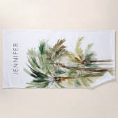 Serviette De Plage Palmiers tropicaux modernes (Devant)