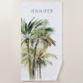 Serviette De Plage Palmiers tropicaux modernes (Devant)