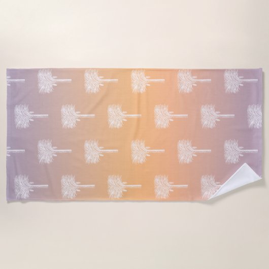 Serviette De Plage Palmiers tropicaux modernes Sunset Ombre (Devant)