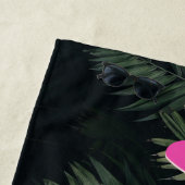 Serviette De Plage Palmiers Tropicaux Néon Nom de Ville Enterrement d (En situation)