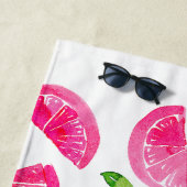 Serviette De Plage Pamplemousse aquarelle (En situation)