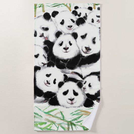 Serviette de plage Panda Beach familiale (Devant)
