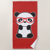 Serviette de plage Panda Bear - Leon Bear Panda (Devant)