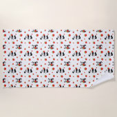 Serviette De Plage Panda fofo com morango (Devant)