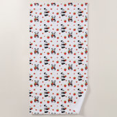 Serviette De Plage Panda fofo com morango (Devant)