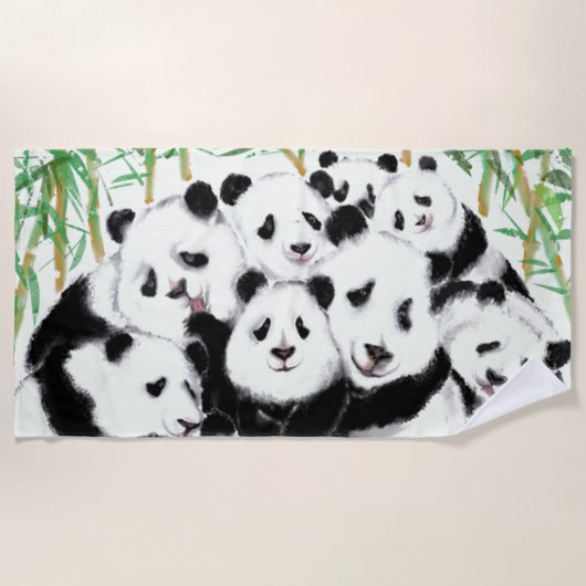 Serviette De Plage Pandas - Pandémie - Gros câlins (Devant)