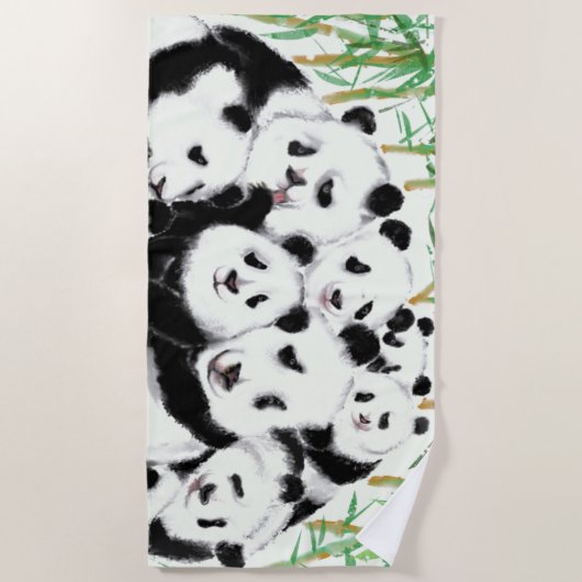 Serviette De Plage Pandas - Pandémie - Gros câlins (Devant)