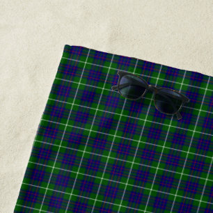 Serviette De Plage Panier bleu vert tartan MacIntyre
