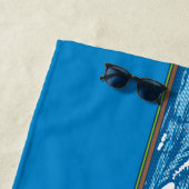 Serviette De Plage Panneau de Surf hawaïen Ala Moana Diamond Head - B (En situation)