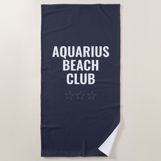 Serviette De Plage Panneau en zodiaque personnalisé simple moderne bl (Devant)