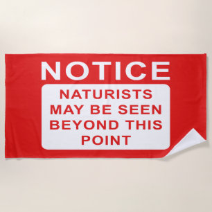 Serviette De Plage Panneau Red Naturist Beach
