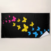 Serviette De Plage Pansexual Pride Butterfly Trail (Devant)