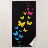 Serviette De Plage Pansexual Pride Butterfly Trail (Devant)