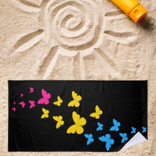 Serviette De Plage Pansexual Pride Butterfly Trail