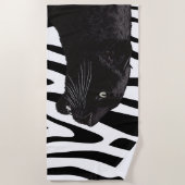 Serviette De Plage Panthère noire par Toshi Yoshida Wood Wall Art (Devant)