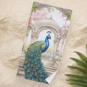 Serviette De Plage Paon de jardin floral de style indien vintage