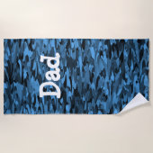 Serviette De Plage Papa Bleu Noir (Devant)