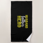 Serviette De Plage Papa Cadeau Mari Père Héros (Devant)