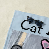 Serviette De Plage Papa Chat Hippie  (En situation)