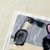 Serviette De Plage Papa Chat Hippie  (En situation)