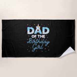 Serviette De Plage Papa de la fille qui fête son anniversaire - Licor