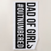 Serviette De Plage Papa des filles #Surnuméroté (Devant)