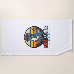 Serviette De Plage Papa Saurus Rex Cowboy Dinosaure Vintage T-Shirt_1