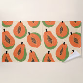 Serviette De Plage Papaya Tropical Orange Chaud (Devant)