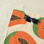 Serviette De Plage Papaya Tropical Orange Chaud (En situation)