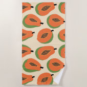 Serviette De Plage Papaya Tropical Orange Chaud (Devant)