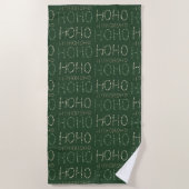 Serviette De Plage Papier à enveloppement vert sauge de Noël Hohoho (Devant)